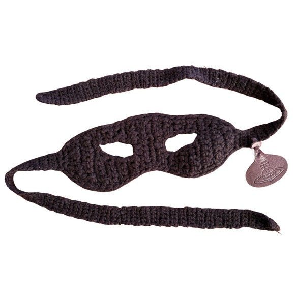 Vivienne Westwood | Wool Knit Hat w/ Detachable Eye Mask – Brown, Made in Japan - Picture 5 of 7